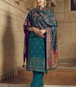 Teal fancy pure viscose salwar