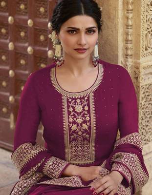 Purple embroidered georgette salwar 4