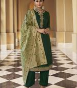 Green embroidered georgette salwar