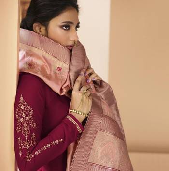 Pink embroidered georgette salwar 3