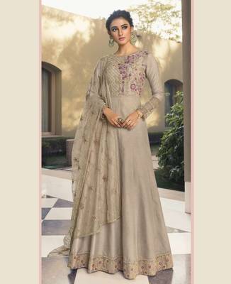 Grey embroidered silk salwar 1