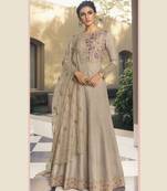 Grey embroidered silk salwar