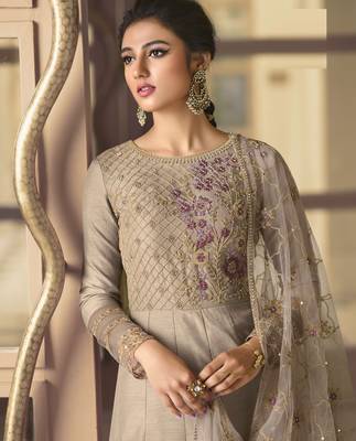 Grey embroidered silk salwar 2