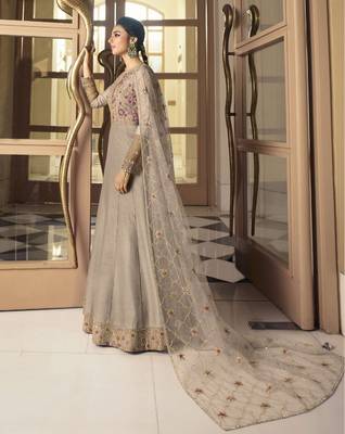 Grey embroidered silk salwar 3