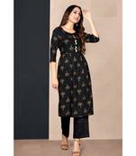 Black Festival look Foil Print kurti