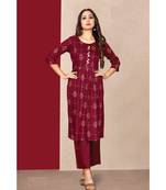 Magenta Festival look Foil Print kurti
