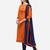 Orange & Navy Blue Cotton Slub Embroidered Dress Material