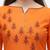 Orange & Navy Blue Cotton Slub Embroidered Dress Material