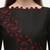 Black & Red Cotton Slub Embroidered Dress Material