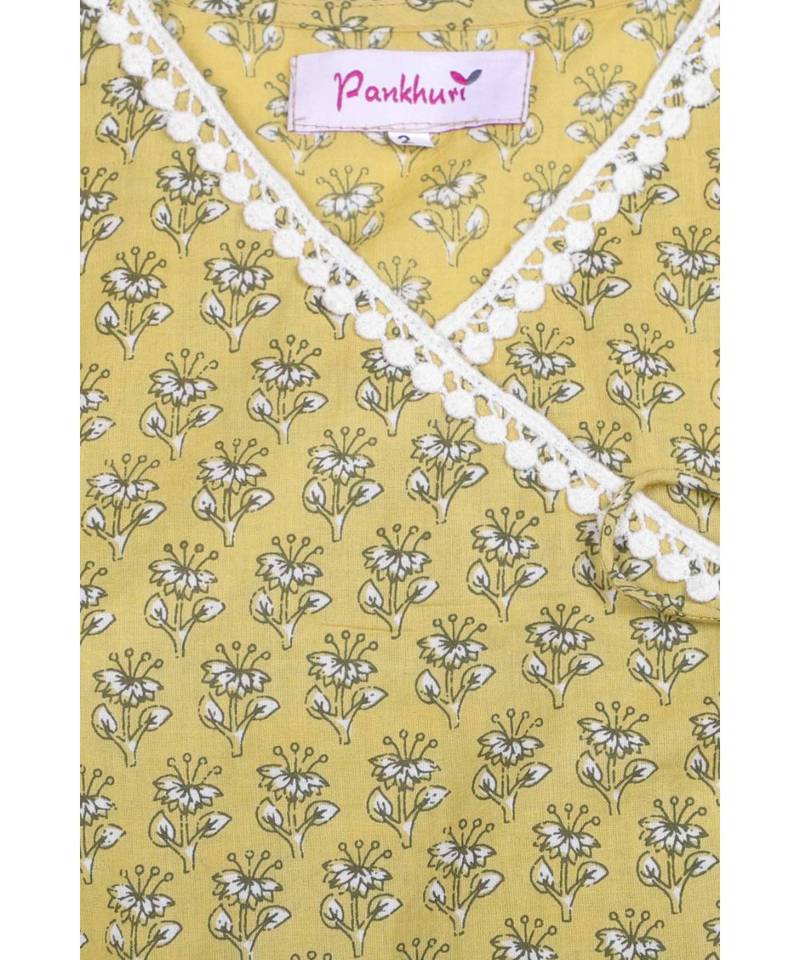 cotton yellow Frock Dress