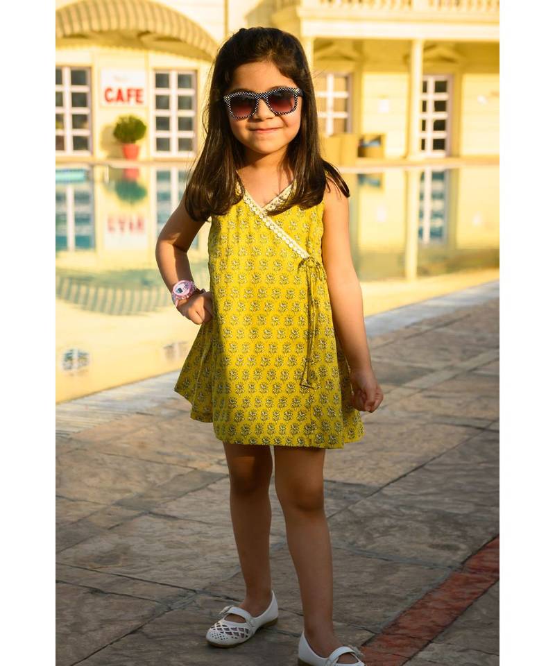 cotton yellow Frock Dress
