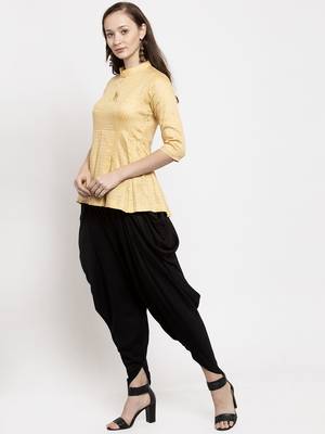 Black plain rayon trousers 3