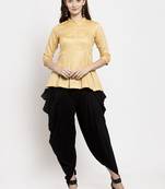 Black plain rayon trousers