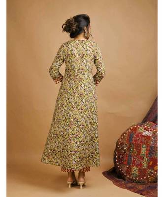 Orange kalamkari cotton   Top and  Bottom  with Dupatta 2
