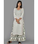 KAAJH White Printed Cotton Kurta Sharara Set