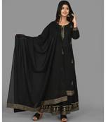 KAAJH Black Printed Cotton Suit Set