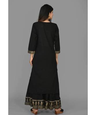 KAAJH Black Printed Cotton Suit Set 2