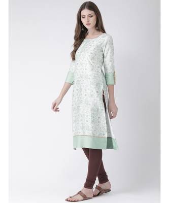 Span Off White Printed Below Knee Kurta 2