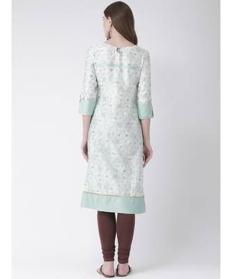 Span Off White Printed Below Knee Kurta 3