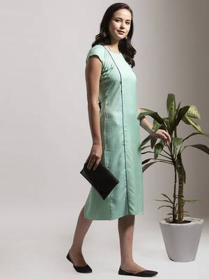Blue printed cotton short-dresses 3