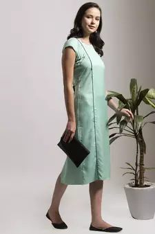 Blue printed cotton short-dresses