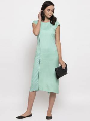 Blue printed cotton short-dresses 1