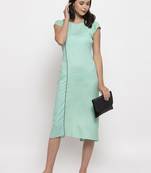 Blue printed cotton short-dresses