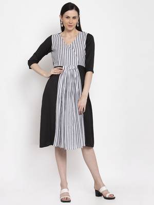 Black printed cotton short-dresses 3
