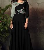 Black resham embroidery rayon salwar