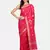 Pink woven silk cotton saree with blouse