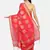 Pink woven silk cotton saree with blouse