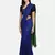 Blue woven pure linen saree with blouse