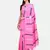 Pink woven pure linen saree with blouse