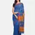 Blue plain silk cotton saree with blouse
