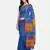 Blue plain silk cotton saree with blouse
