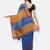 Blue plain silk cotton saree with blouse