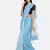 Blue plain silk cotton saree with blouse
