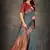 Grey woven banarasi silk saree with blouse