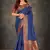 Dark blue woven banarasi silk saree with blouse