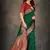 Green woven banarasi silk saree with blouse