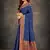Dark blue woven banarasi silk saree with blouse
