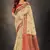 Beige woven cotton silk saree with blouse