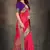 Pink woven banarasi silk saree with blouse