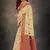 Beige woven cotton silk saree with blouse