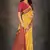 Yellow woven cotton silk saree with blouse