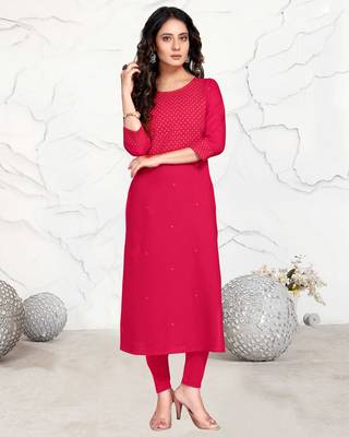 Magenta printed rayon ethnic-kurtis 1