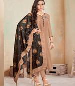 Dark-beige fancy cotton salwar