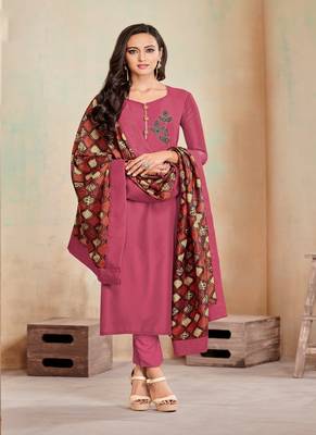 Mauve fancy cotton salwar 1