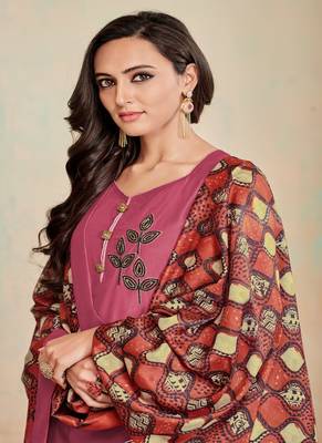 Mauve fancy cotton salwar 2