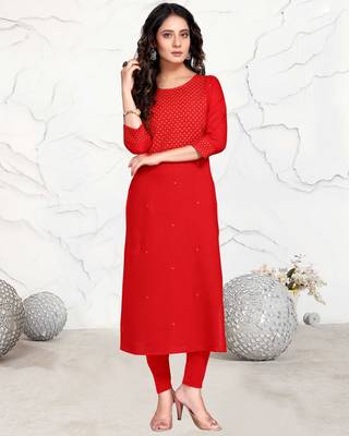 Red printed rayon ethnic-kurtis 1
